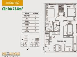 Căn hộ 73.8m2 dự án Dream Home Residence
