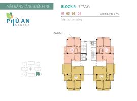 Mặt bằng tầng điển hình Block F căn hộ Phú An Cent