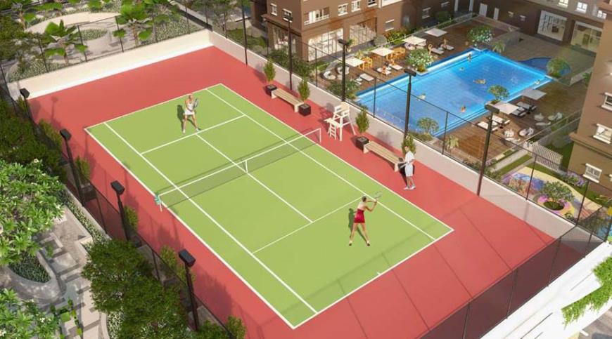 Sân tennis tại dự án Midori Park The Glory
