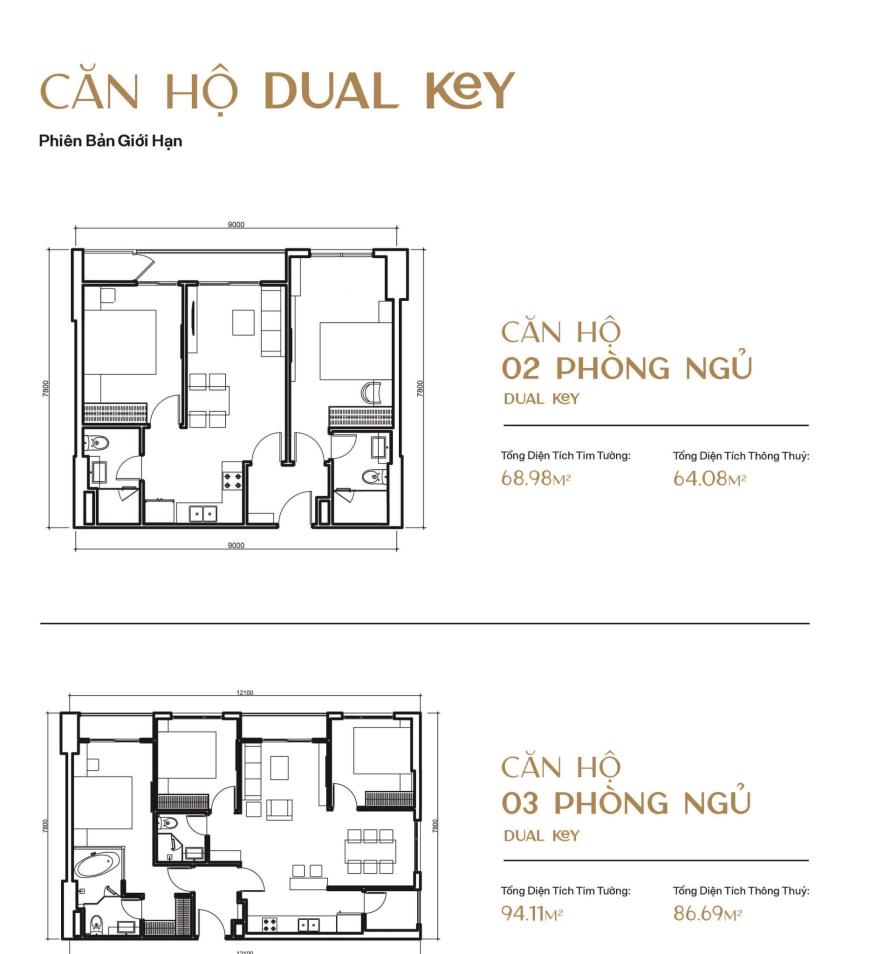 Thiết kế căn hộ dual key tại Simona Heights Quy Nhơn