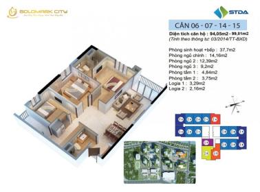 Căn hộ số 10 tòa Sapphire 1 dự án Goldmark city