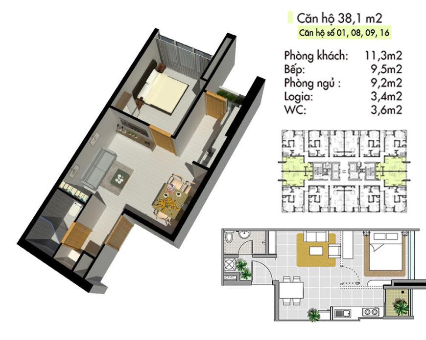 Căn hộ 01, 08, 09,16 tòa B dự án Lotus Apartment