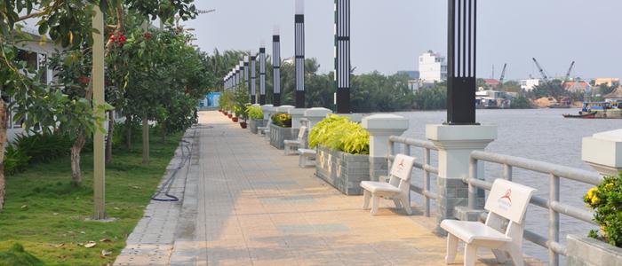 Công viên dọc bờ sông dự án căn hộ Era town