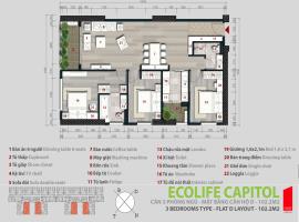 Căn hộ  D 102.2M2  chung cư Eco life capitol