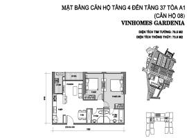 Căn 08 Tòa A1 tầng 4-Vinhomes Gardenia Mỹ Đình