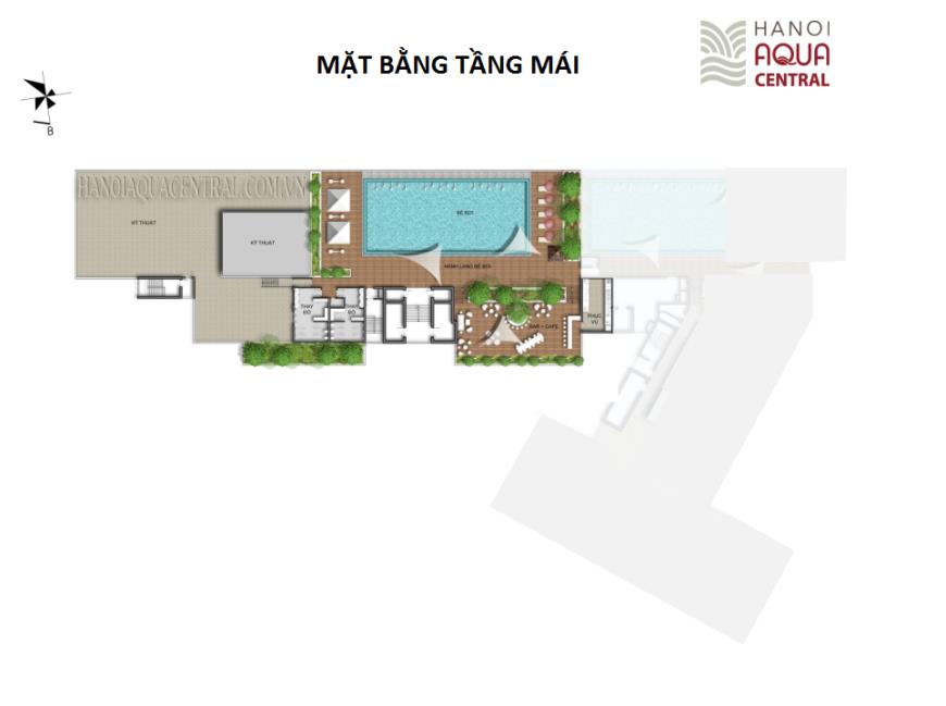 Mặt bằng tầng mái dự án Hanoi Aqua Central 