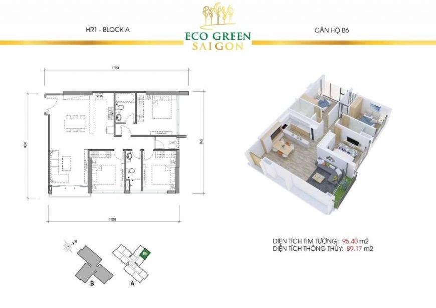 Hình ảnh căn hộ B6 dự án Eco Green Saigon