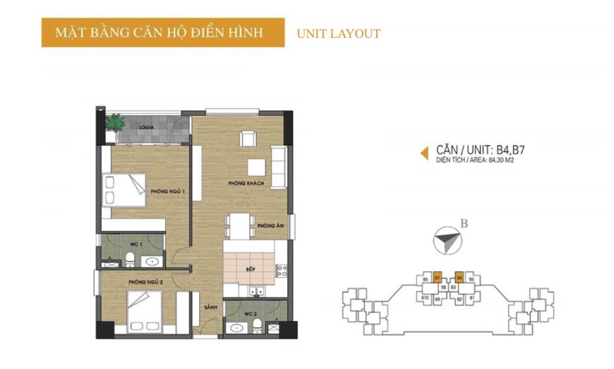 Thiết kế căn hộ 84.3m2 dự án Udic Westlake