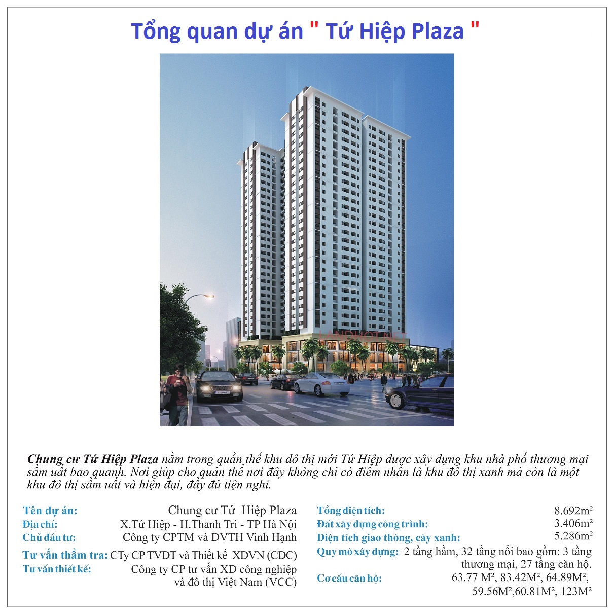 Chính thức nhận đăng kí mua căn hộ tứ hiệp plaza các tầng 9,12 và 15